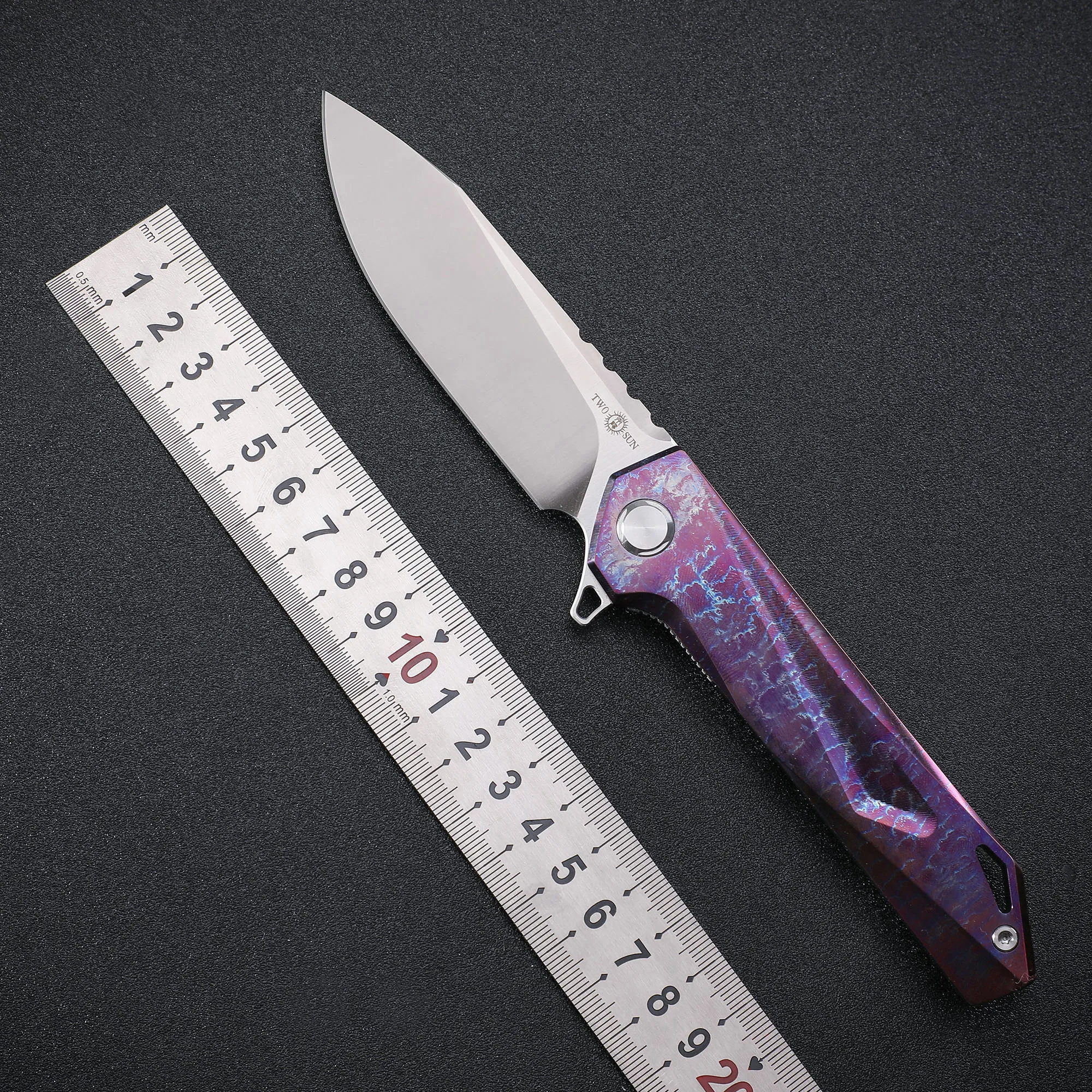 Складной нож TWOSUN TS365 D2 со стальной атласной отделкой TC4 титановая ручка карманный