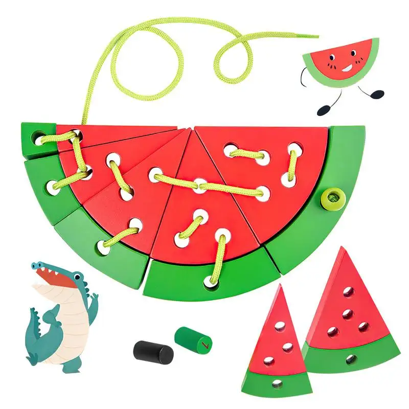 

Threading Toys For Toddlers Lacing Watermelon Toys Fine Motor Skill Toys Educational And Learning Montessori Toddler Travel Toy