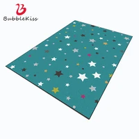 Bubble Kiss Blue Star Pattern Carpets for Living Room Thickened Rugs for Bedroom Home Non-slip Modern Decor Bedside Door Mat