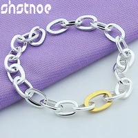 925 sterling silver gold chain ring circle bracelet for women party engagement wedding birthday gift fashion charm jewelry