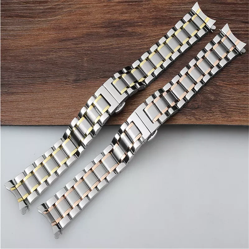 12/14/15/16/17/18/19/20/21/22/23/24mm Watch Band Strap Stainless Steel Watchband Bracelet with Hollow arc interface