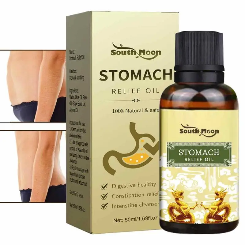 

Stomach Relief Oil Grapeseed Almond & Olive Oils Blend With Laxative Essence 50ml Laxative Essence To Boost Digestion For
