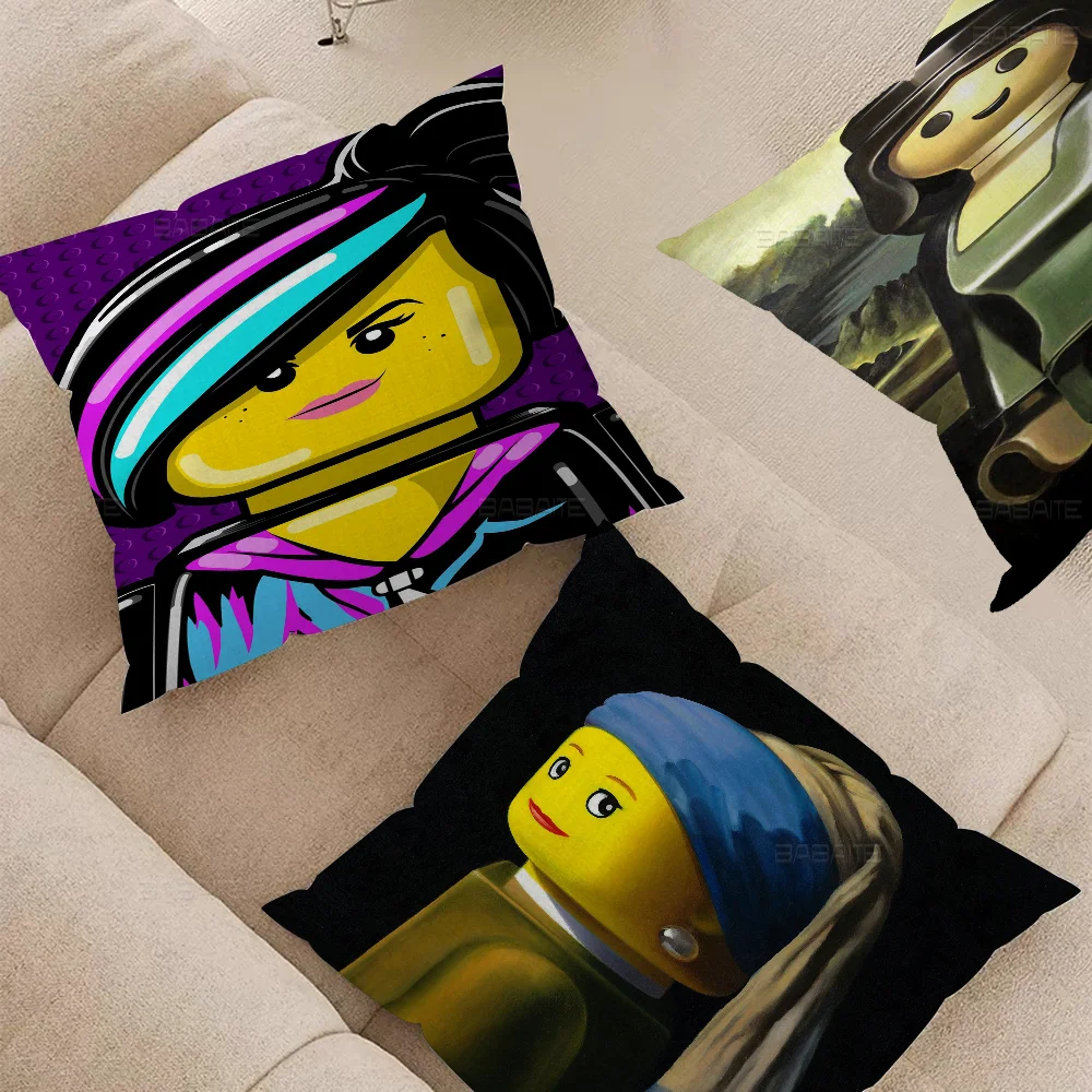 Абстрактная забавная подушка L-Legos подарок украшение для дома и офиса спальни