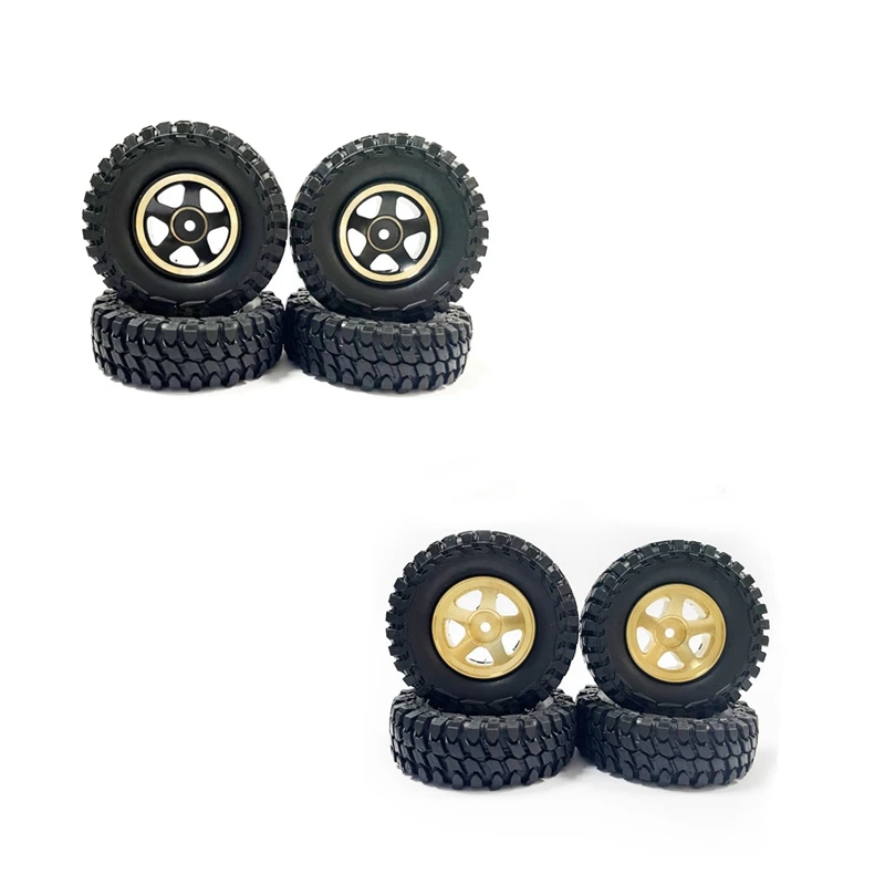 

4PCS Brass Beadlock Wheel Rims And Tire Set For 1/18 Scale FMS Toyota Fj Cruiser Land Cruiser RC Car Upgrades Parts