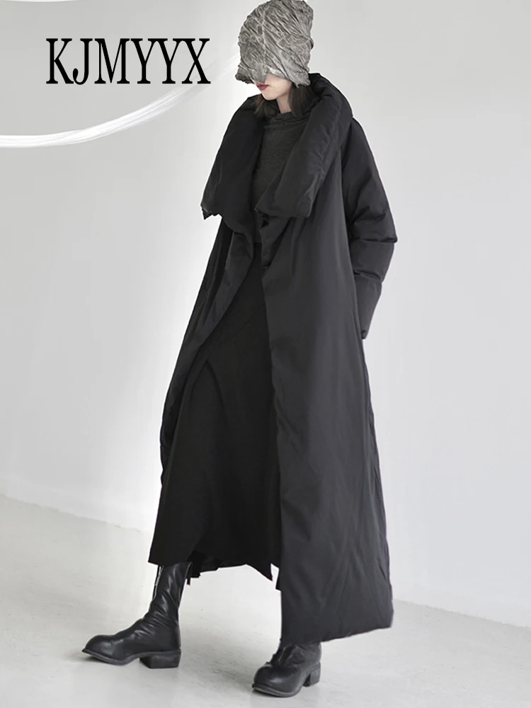 KJMYYX Brand Slim Women's Winter Jackets 2023 Fashion Thickening Warm Long Parka Female Black Wine Red Coats