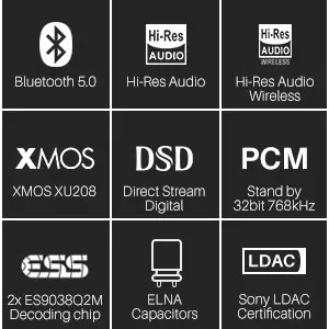 Lavaudio DS600 HiFi DAC & Headphone Amplifier, 2ES9038Q2M XMOS XU208 Blue tooth 5.0 LDAC Receiver images - 6