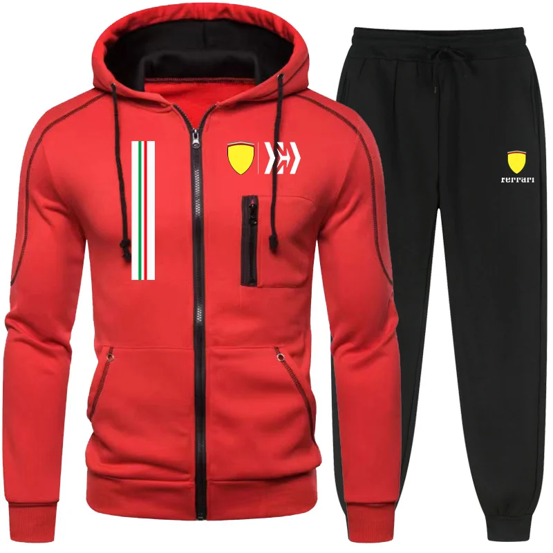 

Мужской спортивный костюм с капюшоном и брюками для бега, на молнии