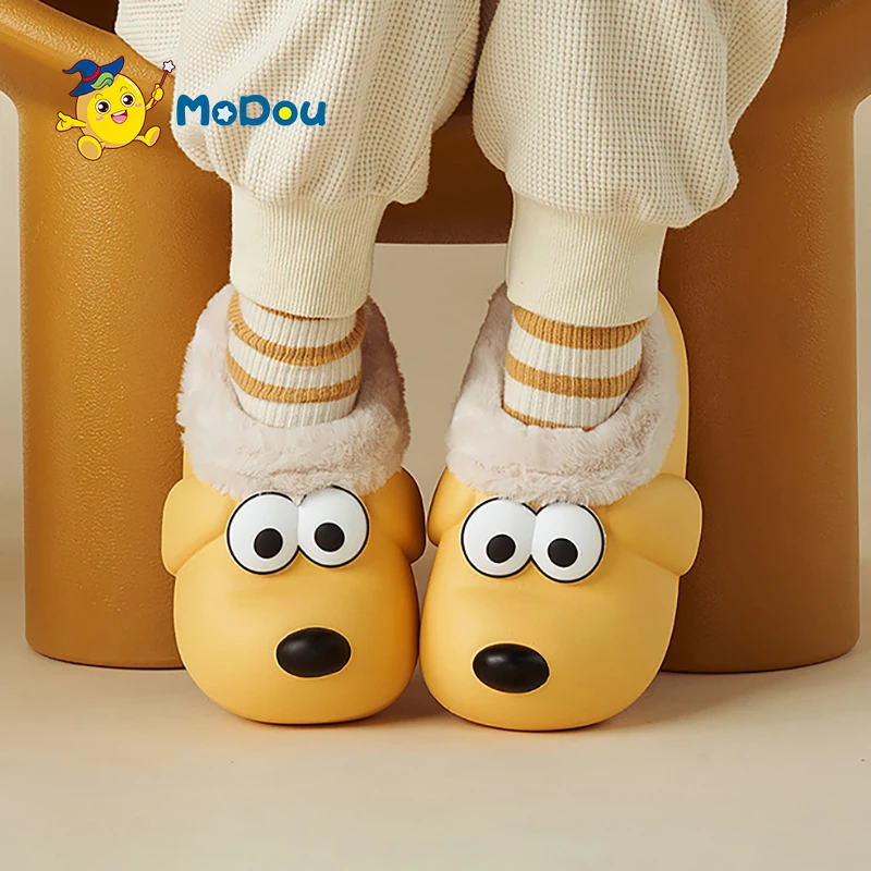 

Mo Dou Children's Slippers Waterproof EVA Leather Cartoon Puppy Home Shoes Outdoor Anti Slip Baby Shoes