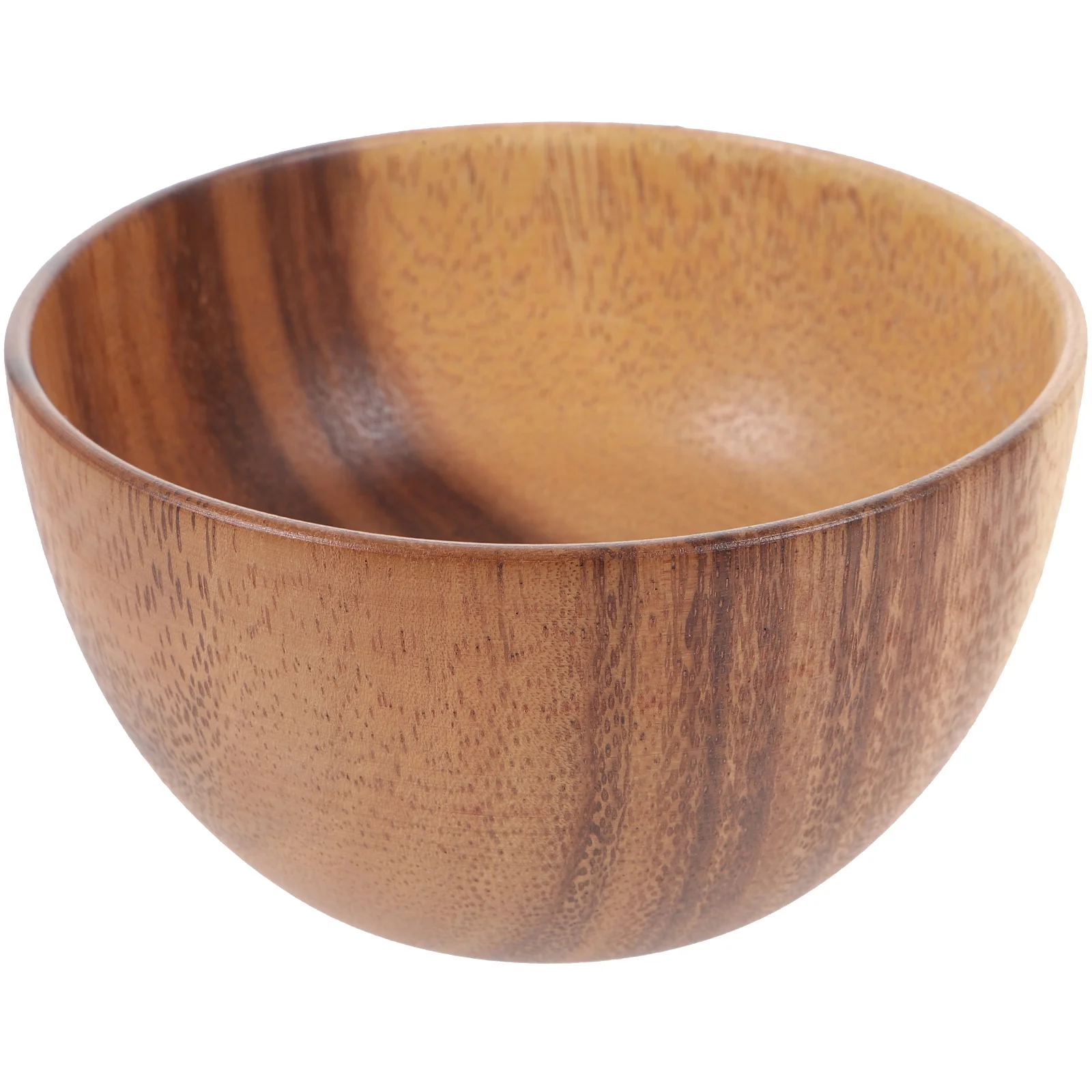 

Round Bowl Wooden Bowl Vintage Style Household Salad Rice Bowl Soup Bowl Fruit Bowl