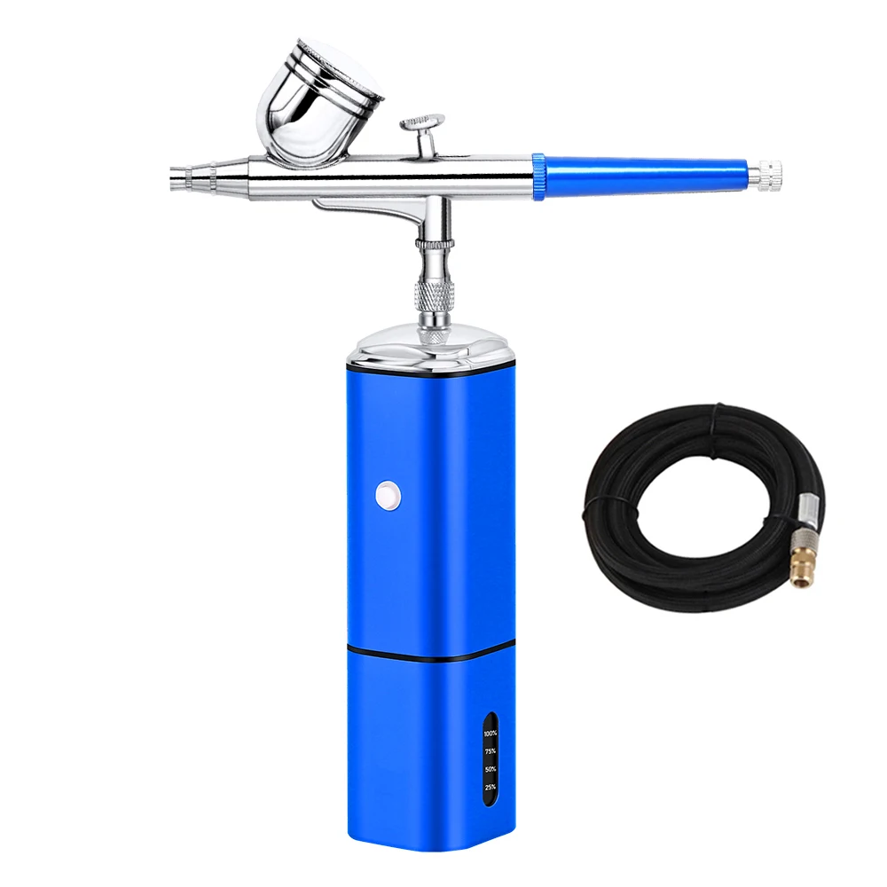 Portable Cordless Mini Airbrush With Air Compressor High Psi Wireless Travel Beauty Care Easy Use Dual Action Pen Women Gift