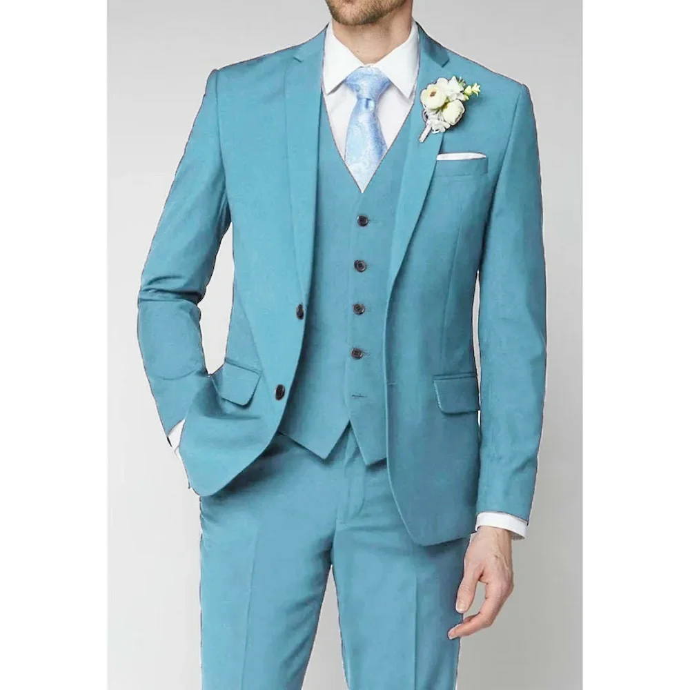 Высококачественные однотонные костюмы для мужчин свадебные полные комплекты