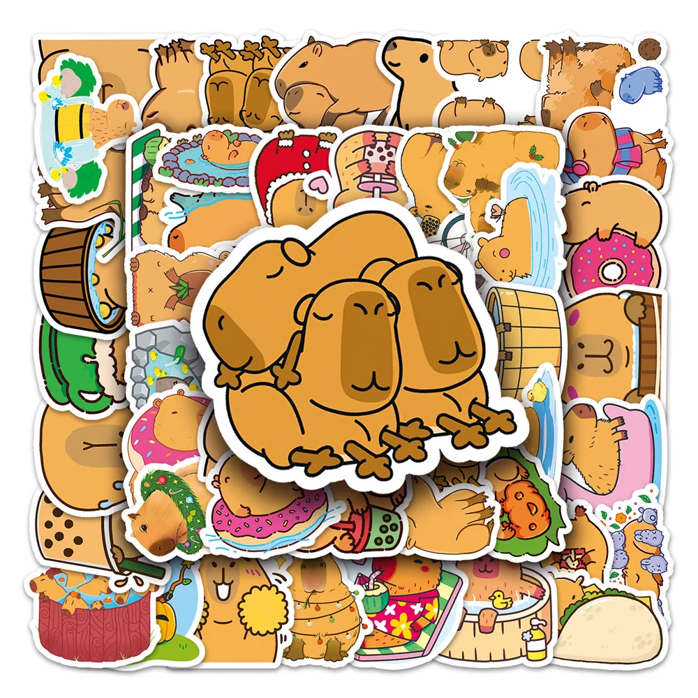 

10/30/50PCS Capybara Cartoon Animal Graffiti Sticker Personality Creative Sticker Guitar Computer Waterproof Sticker Wholesale