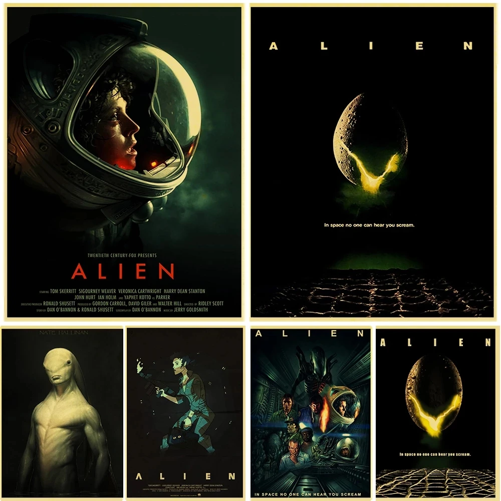 

Классические американские постеры для фильмов научной фантастики HD печать крафт-бумаги картины, плакаты на стену гостиная домашний фон