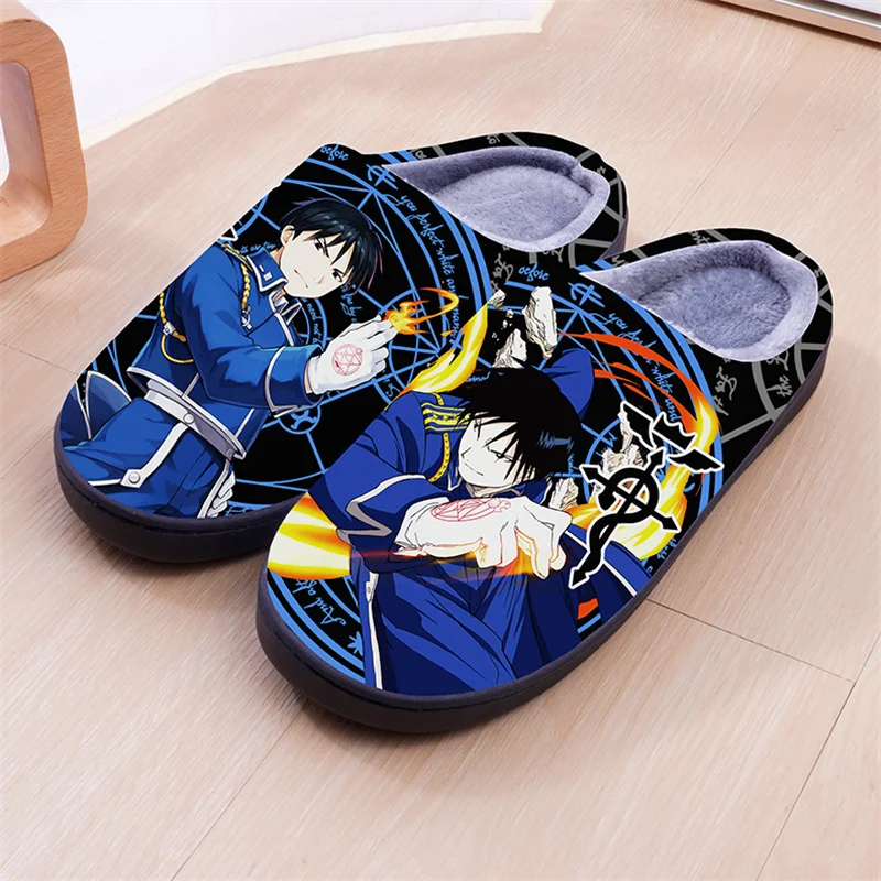 

Anime Fullmetal Alchemist Alphonse Edward Elric Roy Mustang Cosplay Slippers Adult Unisex Cotton Family Shoes Gift