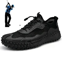 mens summer hollow breathable golf shoes outdoor grass walking sneakers mens golf sneakers mens business casual shoes