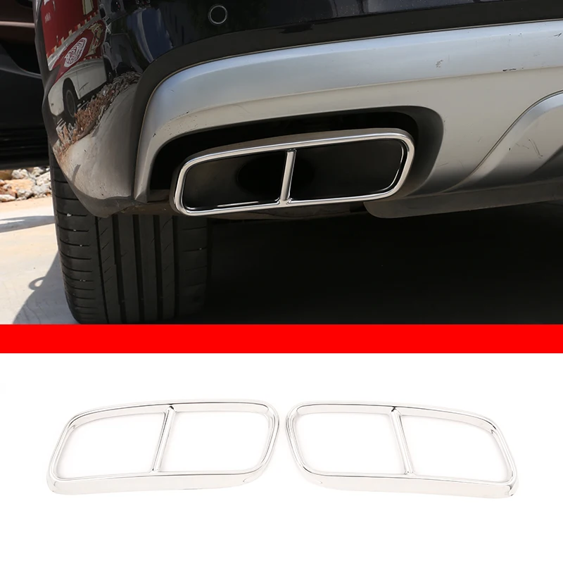 

For Audi Q7 2016-2019 4M Stainless Steel Black/Sliver Car Tail Exhaust Pipe Cover Decorative Muffler Sticker Car Accessories