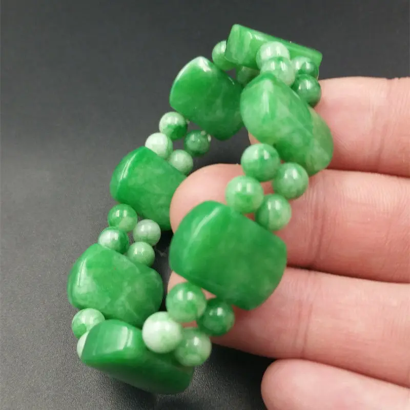 Натуральный зеленый нефритовый браслет женские лечебные ювелирные изделия из