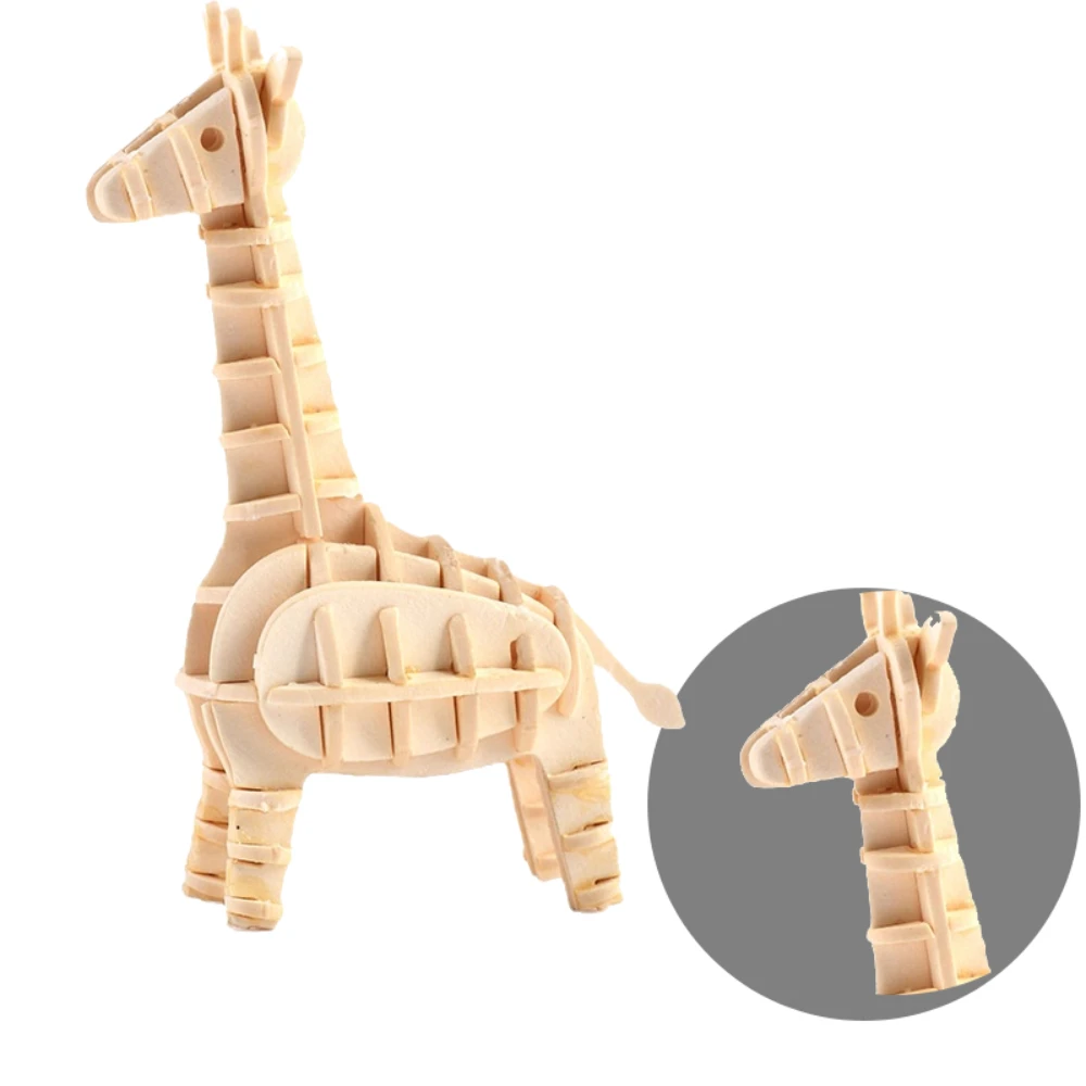 

3D Miniature Animal Paper Puzzles Models Toys Kids Assemble Building Blocks Jigsaw DIY Montessori Giraffe Kits for Teen Craft