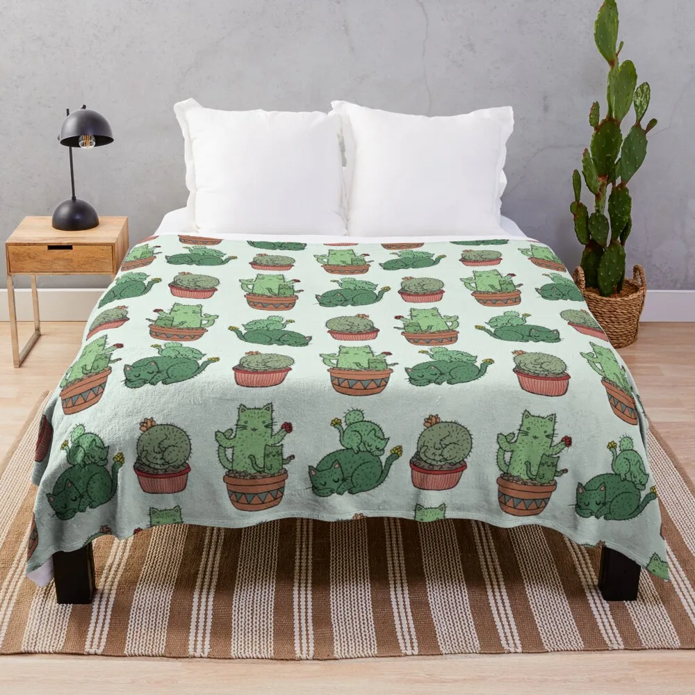 

Cactus Cats Throw Blanket hairy blanket fur blankets crochet crochet