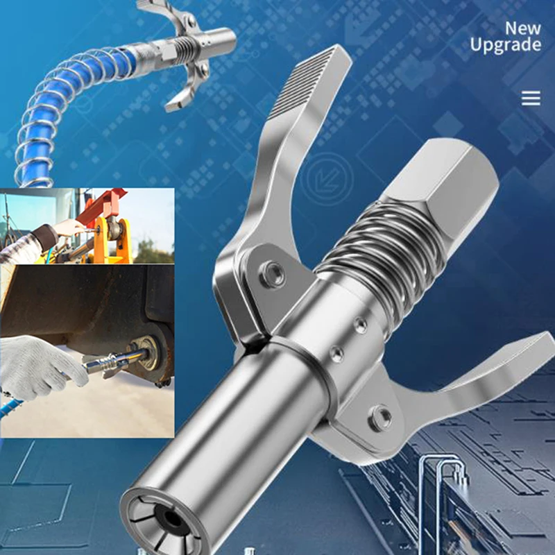 

Grease Coupler Heavy-Duty Quick Release Grease Gun Coupler NPTI/8 10000PSI Two Press Easy to Push Accessories