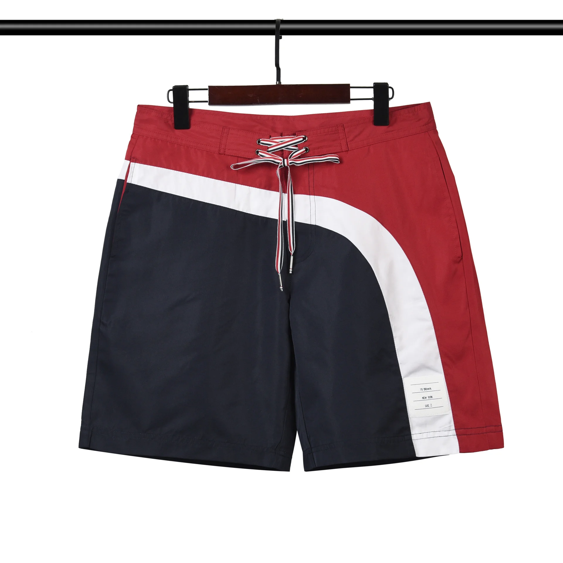 2022 Summer Beach Wear Casual Sport Short Pants Five Point Striped Swimming Men Shorts Korean Design High