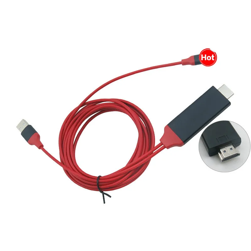 2 м USB Освещение HDMI-совместимый HDTV AV кабель адаптер для iPhone 6 6S 7 8 Plus X XR XS 11 Pro Max