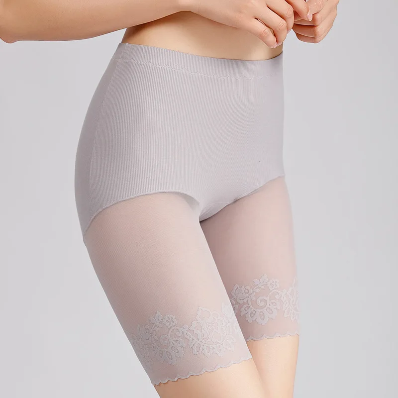 

Roseheart New Women Gray Black Cotton Seamless High Waist Safety Short Pants Sexy Underpants Quick Dry Plus Size F