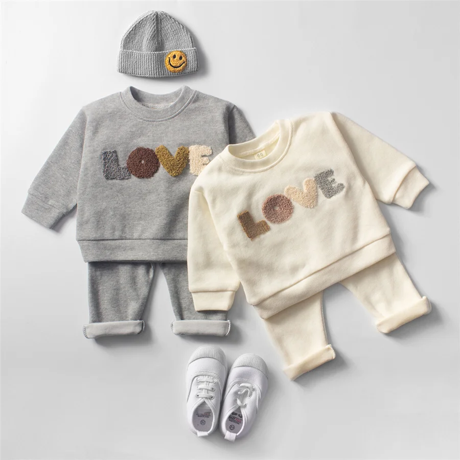 

2PC Set Baby Girls Boys Sweatshirt + Pants Suit Kids Outfit Costume Sets Accessories Newbron Clothes