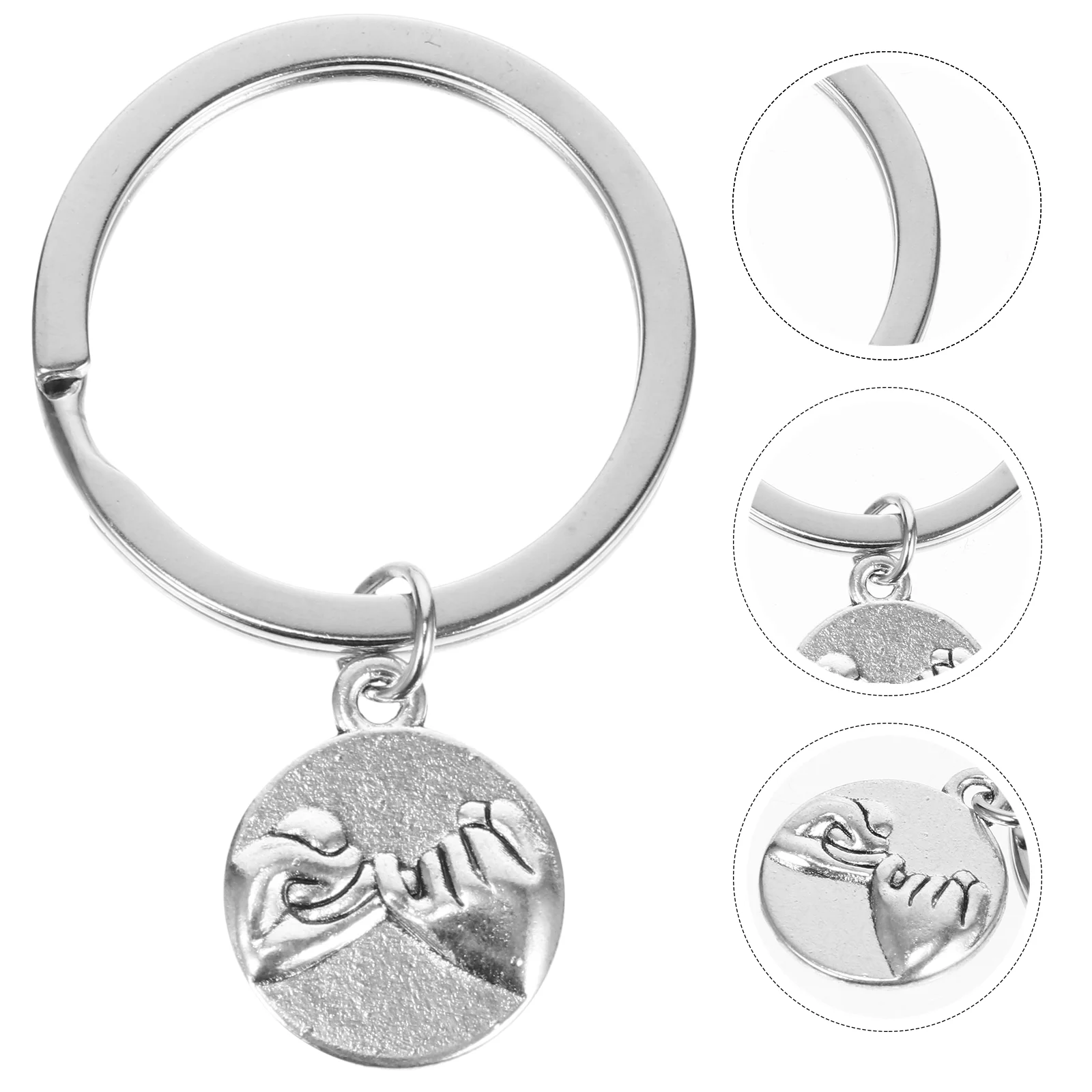 

2Pcs Decorative Alloy Keychains Friendship Keyring Pendants Key Accessories