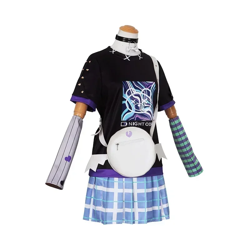Фото Аниме-игра Miku, красочные сценические костюмы Yoisaki Kanade, повседневная одежда, милые футболки и рюкзаки, наряды №4