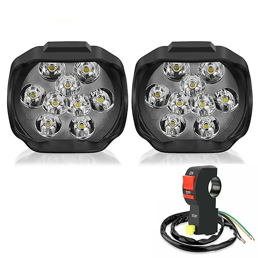 

Motorcycle Headlight 9 Led Dc12v Super Bright Fog Spot White Work