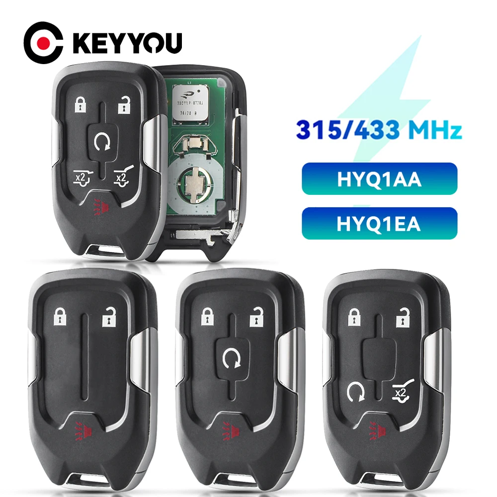 

KEYYOU 315/433MHz HYQ1AA / HYQ1EA Remote Car Key for Chevrolet Tahoe Silverado Suburban GMC Terrain Acadia YUKON XL Sierra