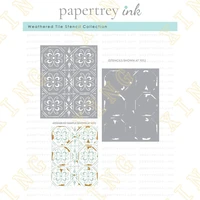 weathered tile stencils layering stencils painting diy scrapbook coloring embossing paper card album craft decorative template