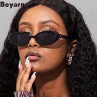 boyarn fashion oval small frame rice nail sunglasses female disco hip hop sunglasses net red street shooting ins style glasses