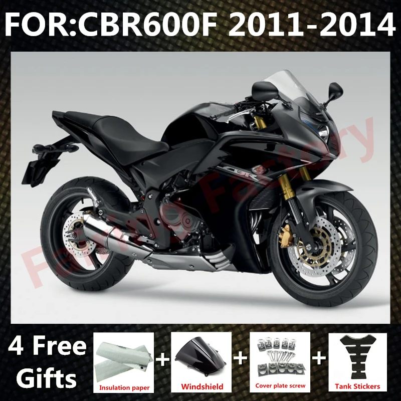 

New ABS Motorcycle Whole Fairings Kit fit for CBR600F 2011 2012 2013 2014 CBR600 F CBR 600F Bodywork full fairing set black