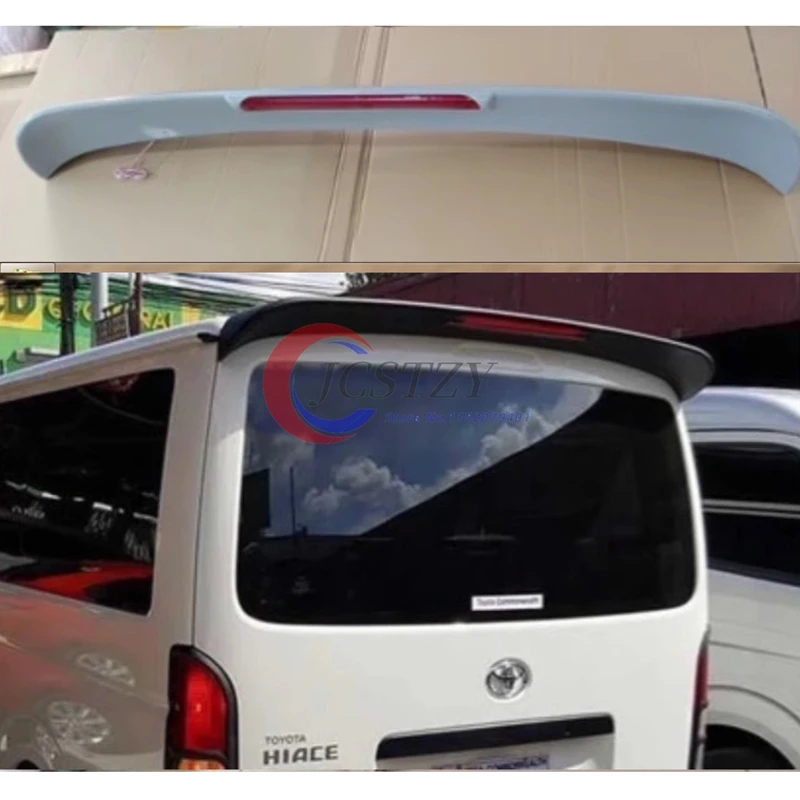 Фото Задний спойлер на крышу для Toyota Hiace 2005-2017, Неокрашенный праймер из АБС-пластика, задний спойлер на крыло багажника, украшение для стайлинга автомобиля №1