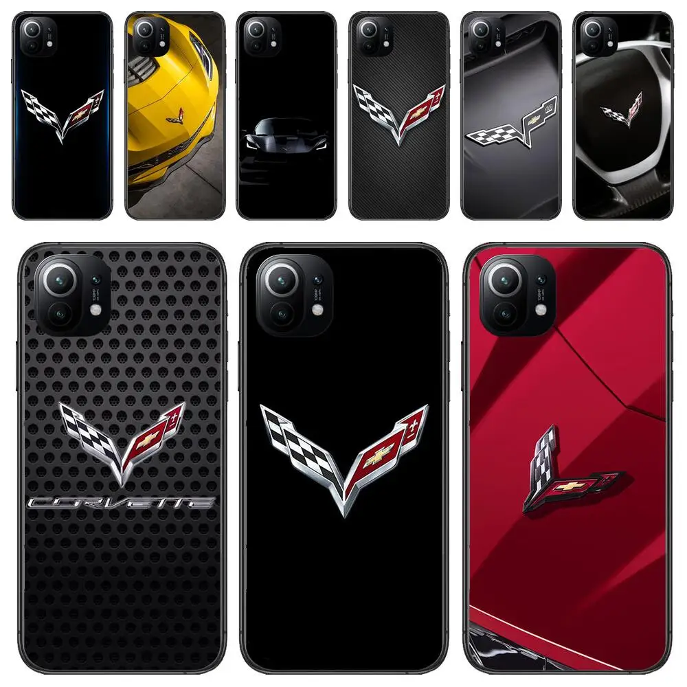 

Chevrolet Corvette Phone Case For Xiaomi 13 12 11T 9 11 10C 9T 8 9SE 11i Lite Ultra Note10 Poco F3 M4 M3 Pro Black Soft Covers