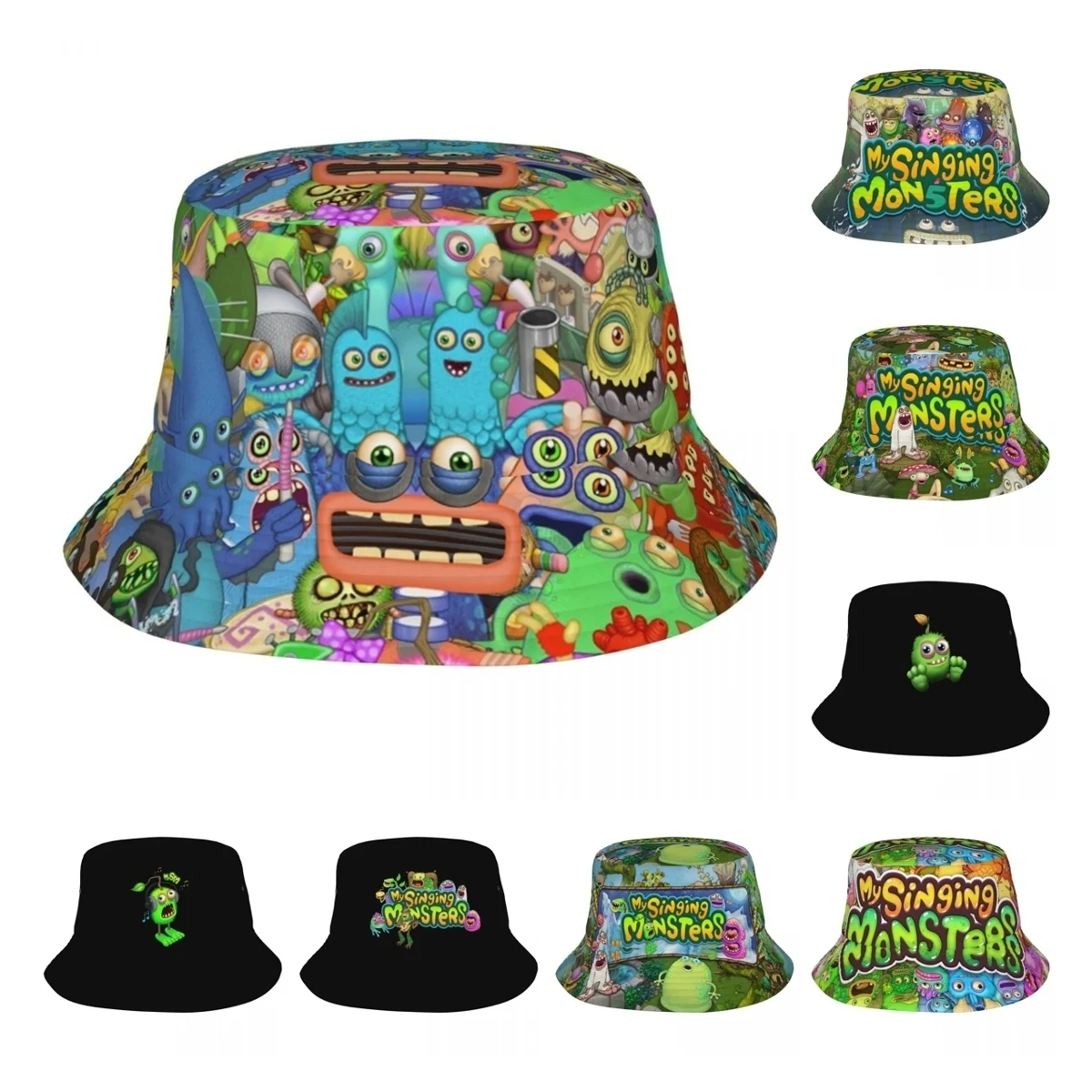 

My Singing Monsters Music Game Bob Hat Vocation Getaway Headwear Merch Fisherman Hat for Outdoor Women Bob Lightweight
