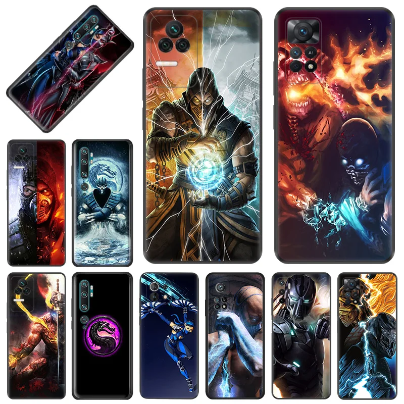 

Silicone Black Phone Cases For Xiaomi 13 Pro 12x 12s Ultra 12t a2 Lite cc9 cc9e Redmi 12C K50 k60 Game Mortal Kombat Cover