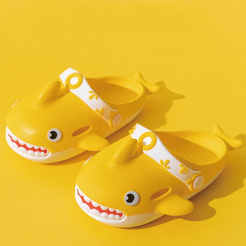 

Сандалии для душа для мужчин и женщин, Нескользящие сливные туфли, с мультяшным принтом акулы, кролика, домашняя обувь, симпатичные босоножк...