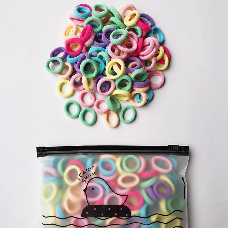 

100PCS/Girls' Basic Hairband 2cm Simple Solid Elastic Headband Hair Rope Tie Hair Ornament Horsetail Bracket