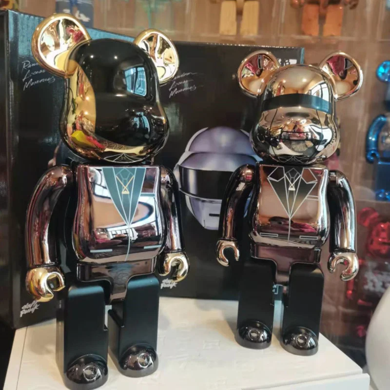 

Bearbrick 400% 1000 киберпанк Daft панк шарнирная яркая медведь кирпичная фигурка Коллекционная скульптура статуя орнамент