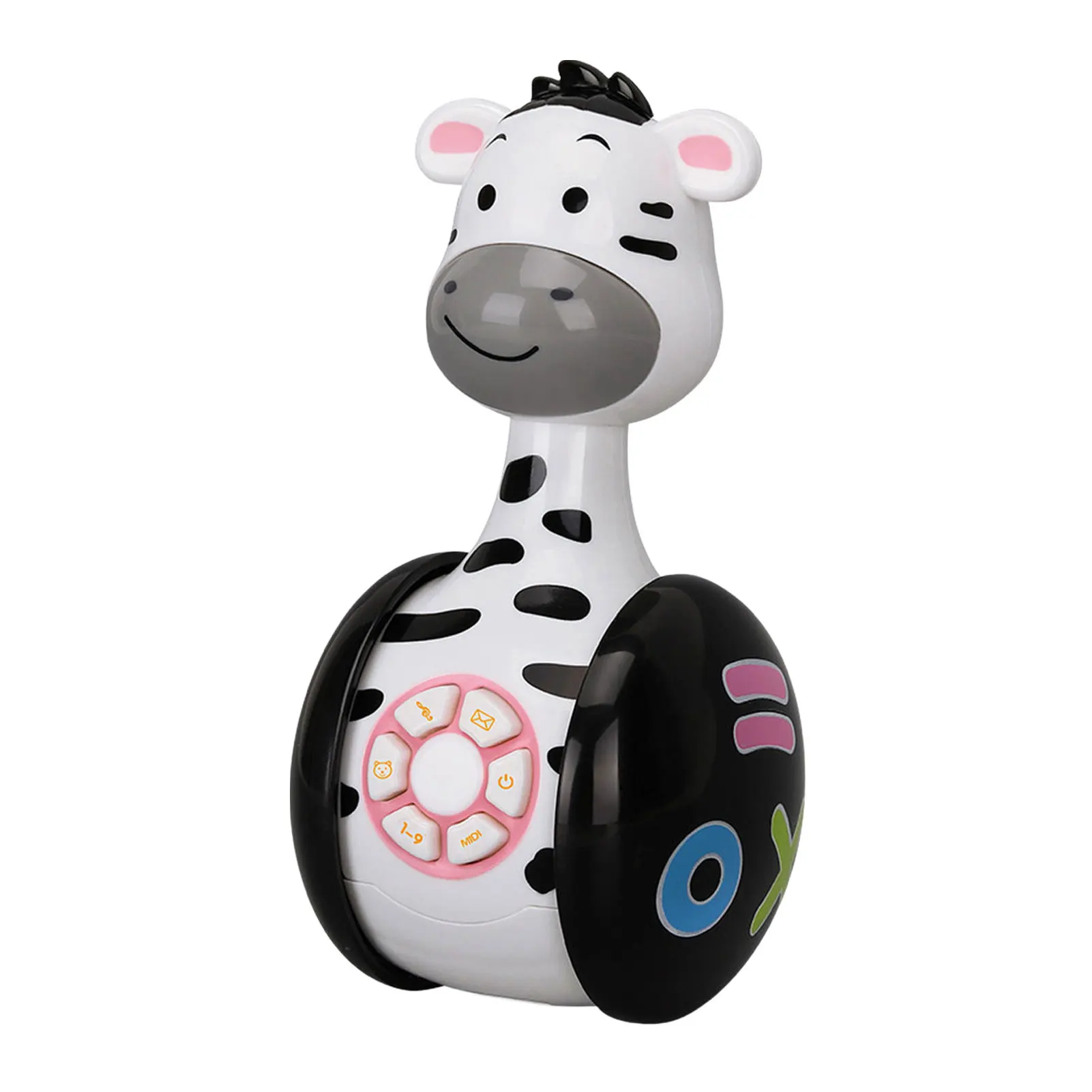 

Musical Tumbler Wobbler Toy Animal Baby Tumbler Toy Early Educational Toy Cute Animal Shape Interactive Learning Toy For