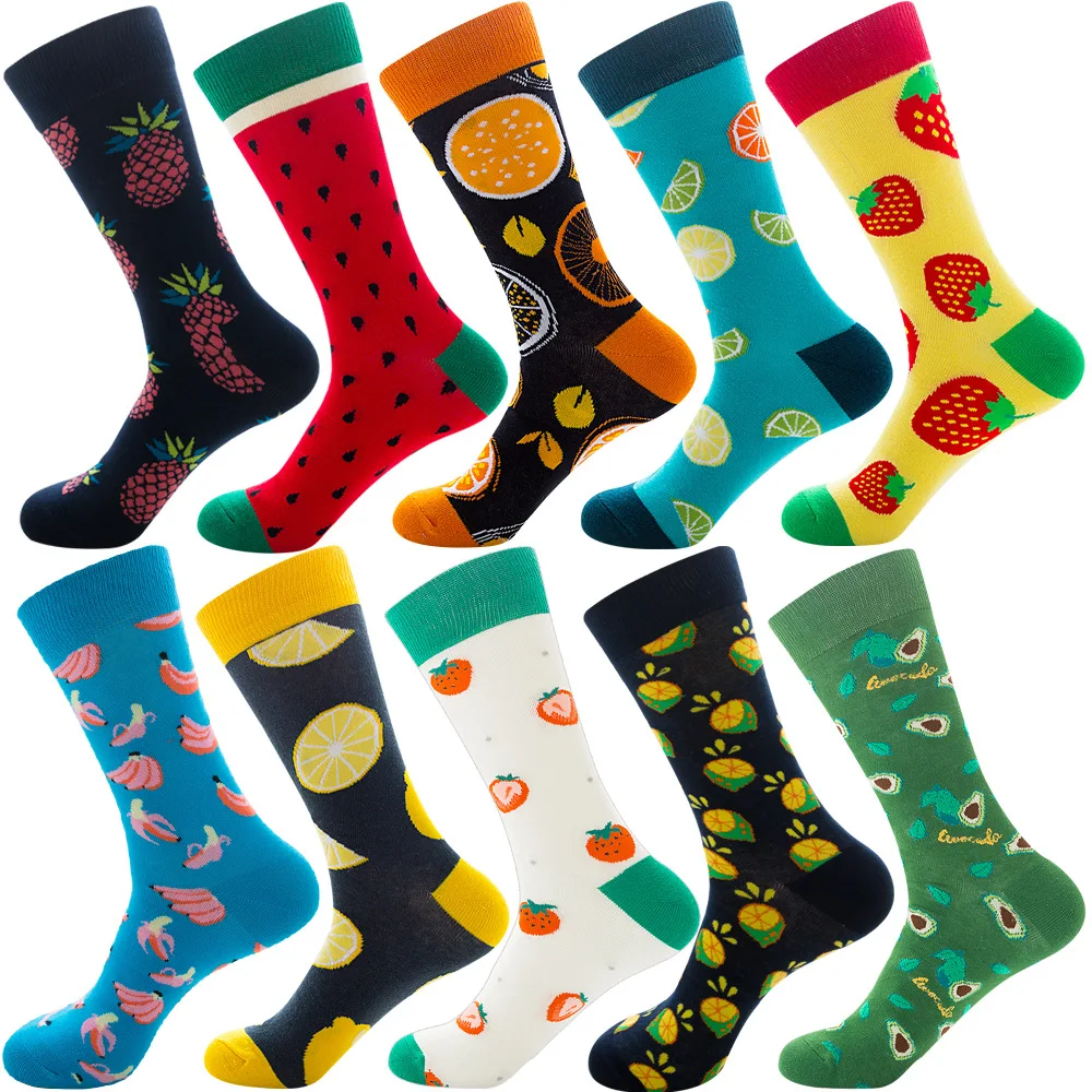 10 Pairs Plus Size Socks Woman Men Printed Socks Spring Autumn Cotton Stockings Geometric Polka Dots Socks Woman Funny Socks