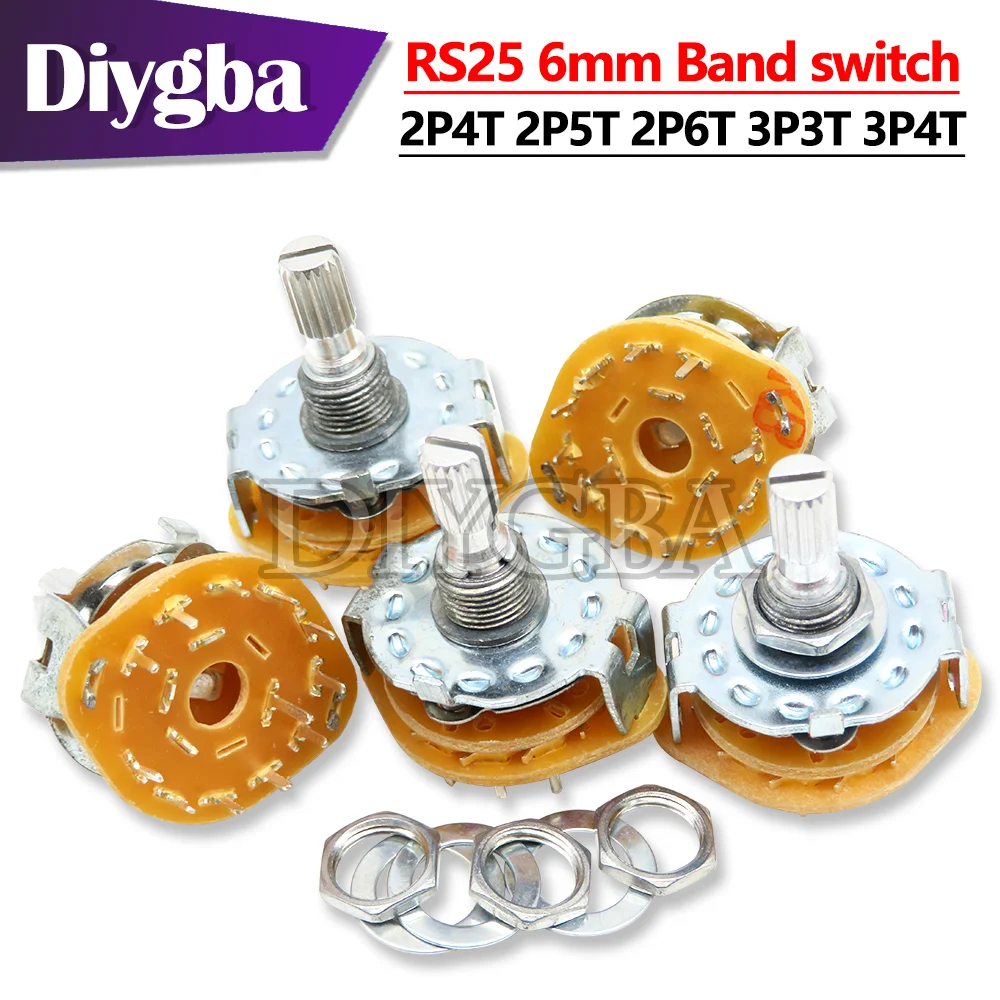

RS25 6 мм полосовой переключатель 2P4T 2P5T 2P6T 3P3T 3P4T