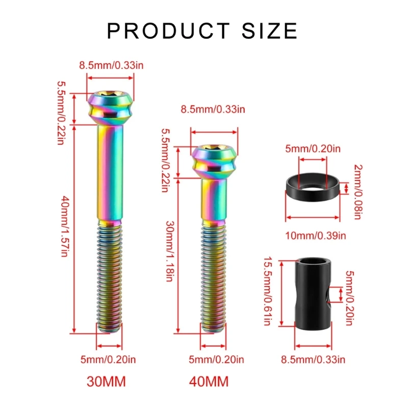 Титановый винт подседельного штыря 5x30/40 мм крепежные болты для велосипедных
