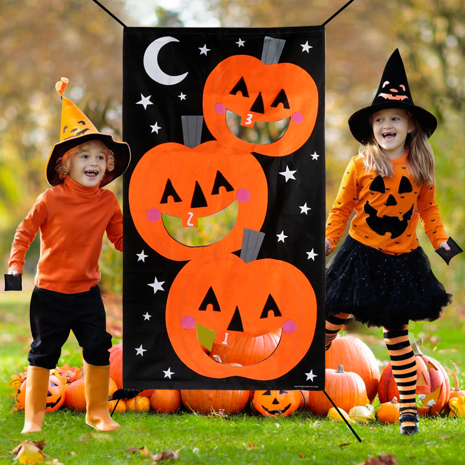 

Ourwarm Bean Bag Halloween Party Games Indoor Outdoor Throwing Game Friends Safe Tossing Carnival Toys