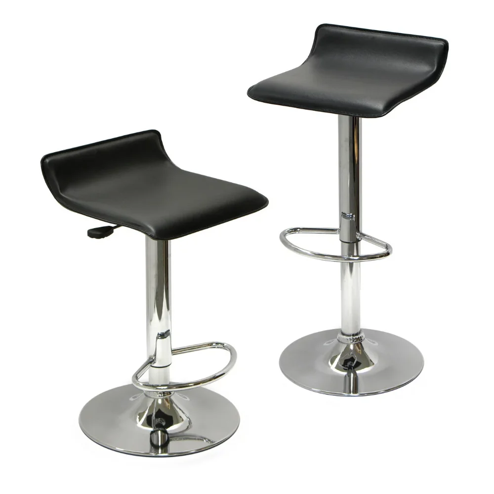 

Winsome Wood Spectrum 2-Pc Adjustable Swivel Stool Set, Black & Chrome