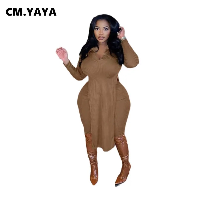 

CM.YAYA Plus Size Women Casual Two Piece Sets Full Sleeve V-neck Long T-shirt +Shorts 2 Piece Set Summer Tracksuits Outfits