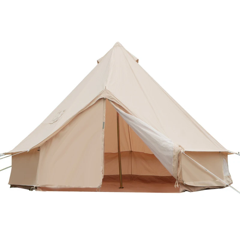 Camping Outdoor Waterproof Sturdy Steel Frame Clamping Canvas Bell Tent